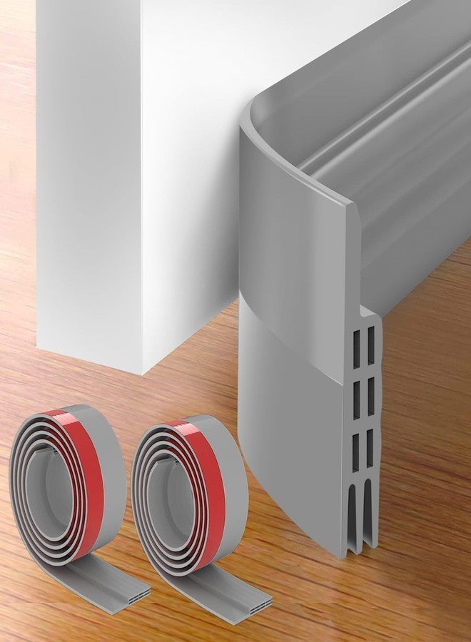 Atharved Door Draft Stopper 1M,39 Inch | Self Adhesive Silicone Door Bottom Seal Strip | Rubber Gap Filler Guard | Wind, Air, Dust Blocker | Cockroach & Bug Protector for Home & Office (Gray) - Image 1