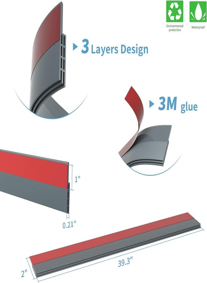 Atharved Door Draft Stopper 1M,39 Inch | Self Adhesive Silicone Door Bottom Seal Strip | Rubber Gap Filler Guard | Wind, Air, Dust Blocker | Cockroach & Bug Protector for Home & Office (Gray) - Image 2
