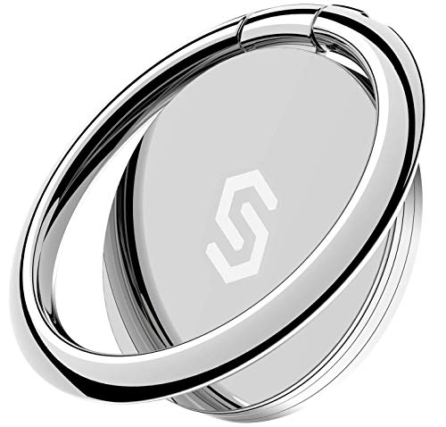 Syncwire Cell Phone Ring Holder Stand, 360 Degree Rotation Finger Ring Kickstand with Polished Metal Phone Grip for Magnetic Car Mount Compatible with iPhone, Samsung, LG, Sony - Silver - Image 1