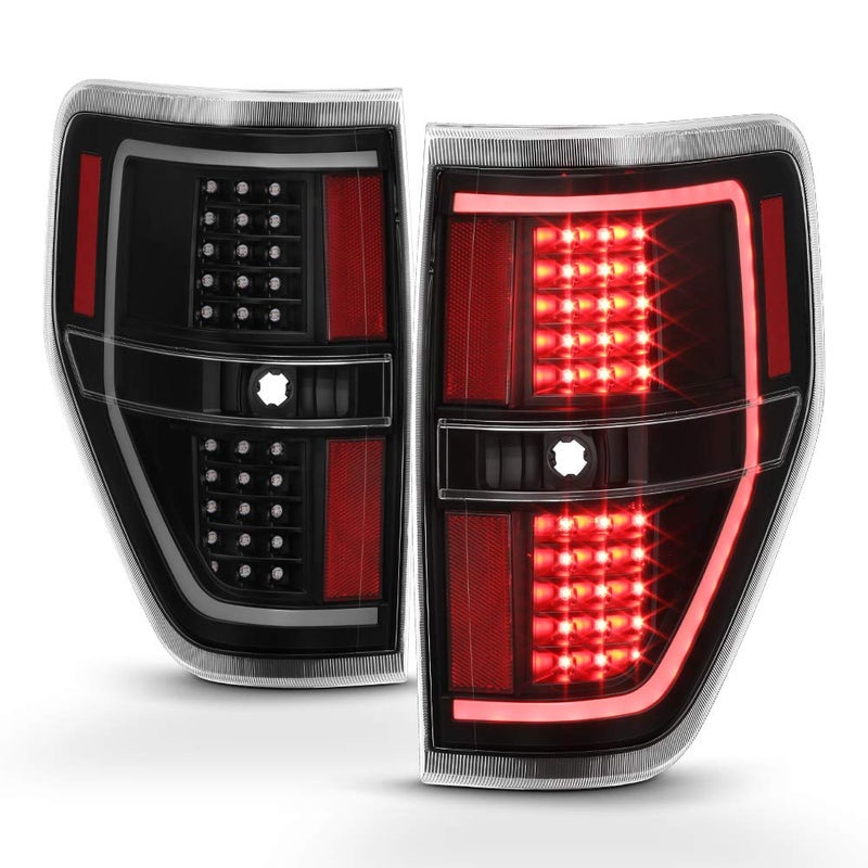 ACANII For 20092014 Ford F150 Black Housing LED Light Tube Style Tail Lights Brake Lamps Pair Driver Passenger Sde