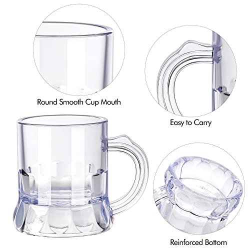 Breroa 48 Pieces Mini Beer Mug Shot Glasses, 1 Ounce Mini Plastic Beer Mugs with Handles, Clear Reusable Stein Tasting Glasses for Drinking Festival Party Barbecue Wedding - Image 3