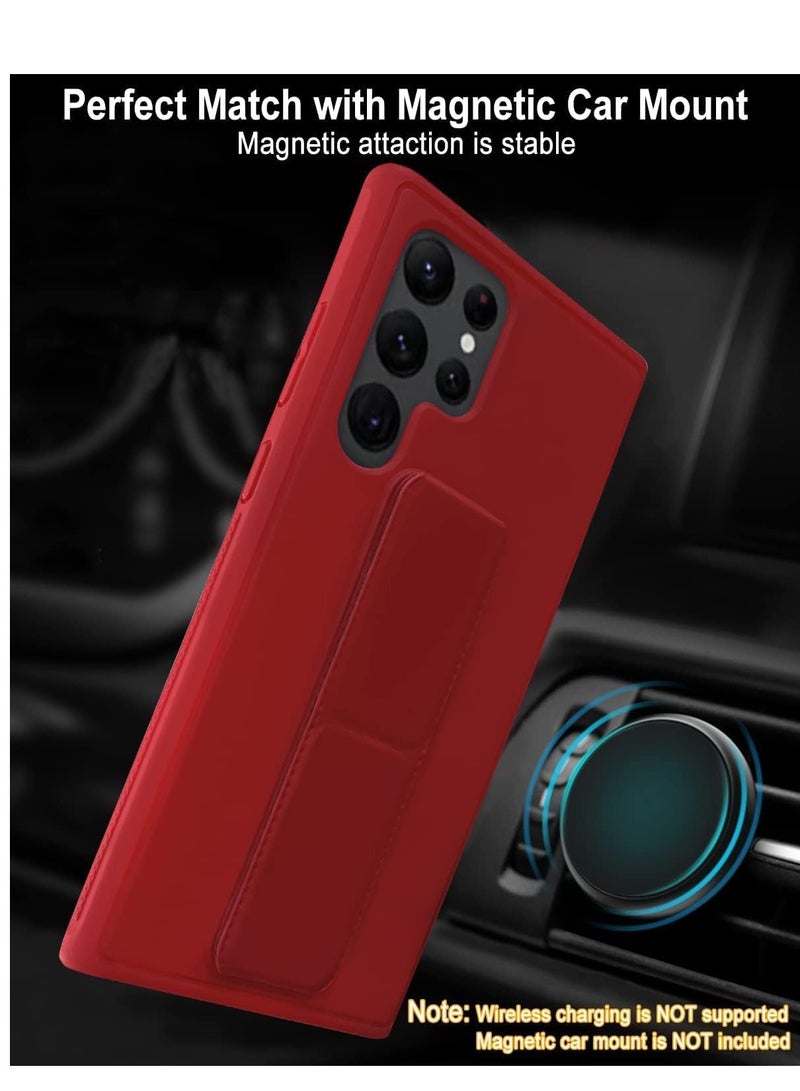 ELTRAZONE Samsung Galaxy S24 Ultra Case Cover Magnetic Car Mount Kickstand & Holder, Premium Silicone Vertical & Horizontal Hand Strap and Grip with Multi Stand for Samsung Galaxy S24 Ultra - Image 3