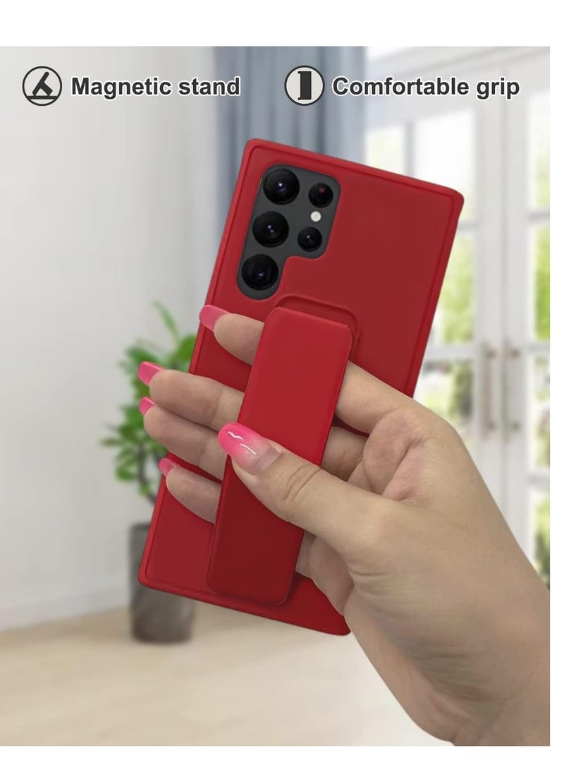 ELTRAZONE Samsung Galaxy S24 Ultra Case Cover Magnetic Car Mount Kickstand & Holder, Premium Silicone Vertical & Horizontal Hand Strap and Grip with Multi Stand for Samsung Galaxy S24 Ultra - Image 5