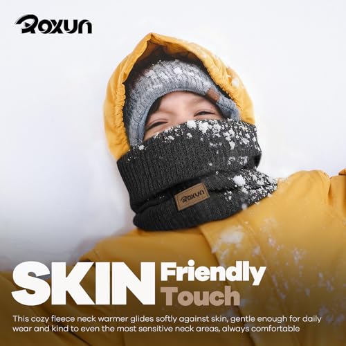 ROXUN Winter Neck Gaiter, Neck Warmer Cover Ski Gaiters for Men/Women Fleece Thick Elegant Stylish Ink Green - Image 5