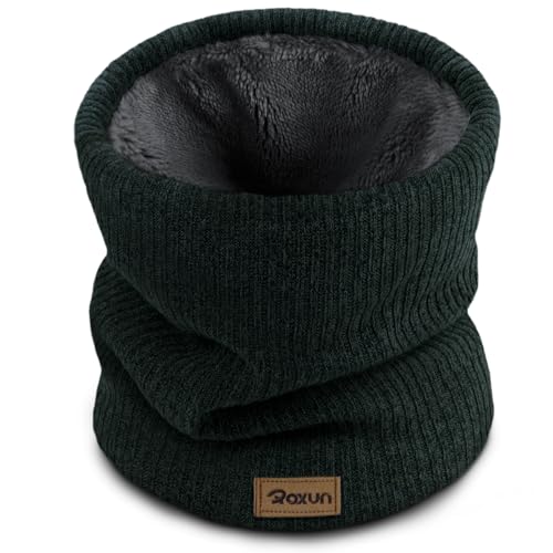 ROXUN Winter Neck Gaiter, Neck Warmer Cover Ski Gaiters for Men/Women Fleece Thick Elegant Stylish Ink Green - Image 1
