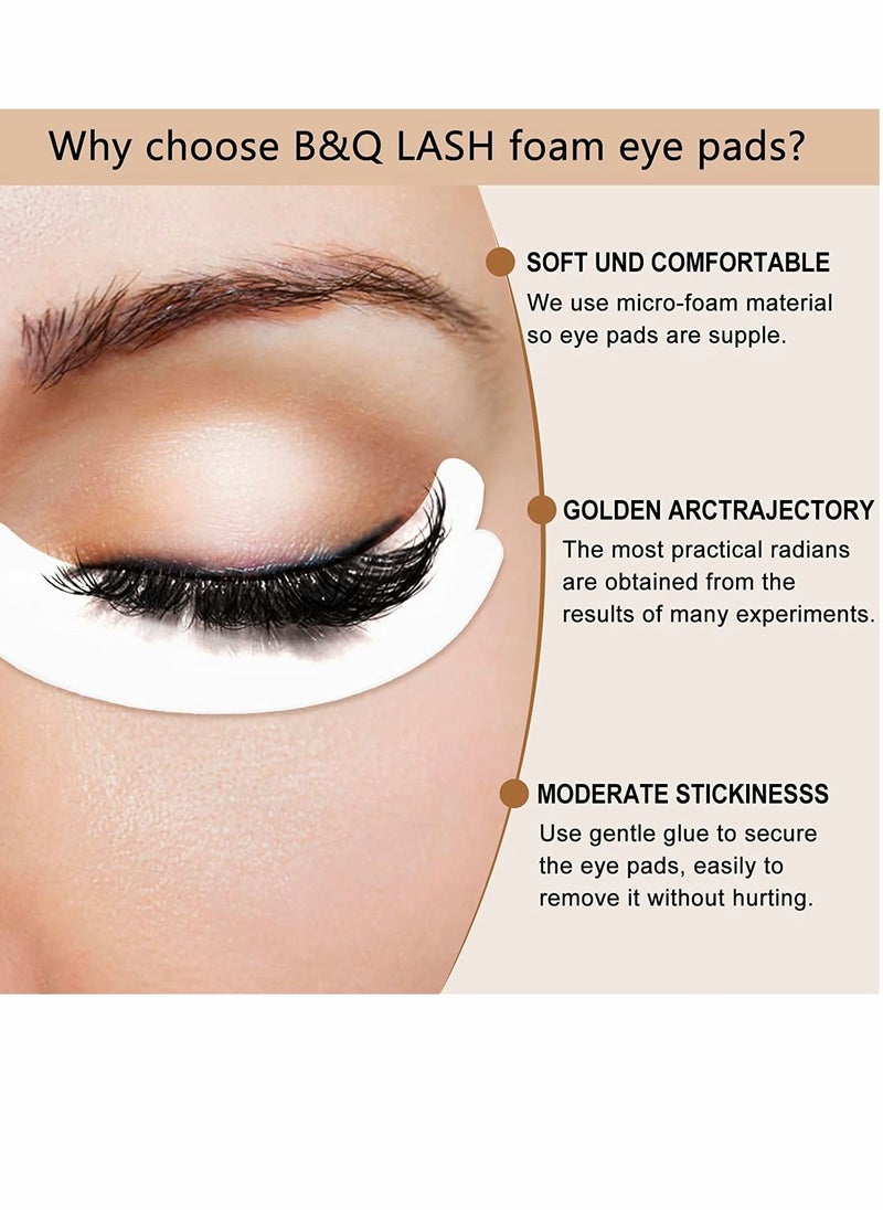 SYOSI - 50 Pairs Eye Pads Lash Extensions, B&Q LASH Under Eye Pads For Lash Extensions Sticky Well Foam Eye Pads Lint Free Lash Pads for Eyelash Extensions Hypoallergenic Waterproof Eye Patches - Image 1