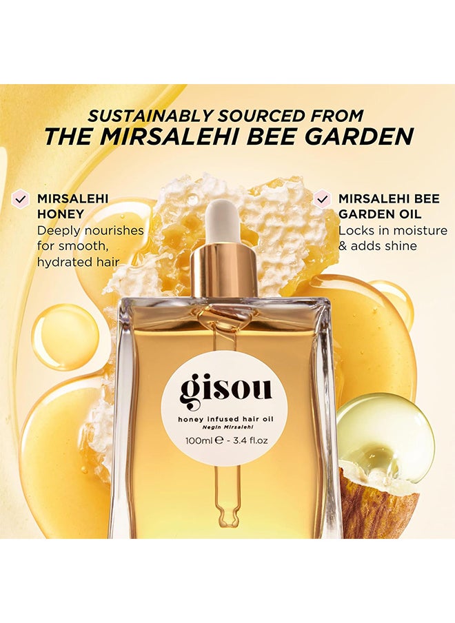 Gisou Gisou Honey Infused Hair Oil - Enriched With Mirsalehi Honey For Deep Nourishment, Hydration, Frizz Control, Heat Protection And Shine - For Damaged And Dry Hair (1.7 fl oz)  - Image 2