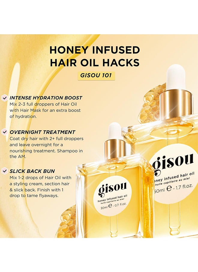 Gisou Gisou Honey Infused Hair Oil - Enriched With Mirsalehi Honey For Deep Nourishment, Hydration, Frizz Control, Heat Protection And Shine - For Damaged And Dry Hair (1.7 fl oz)  - Image 3