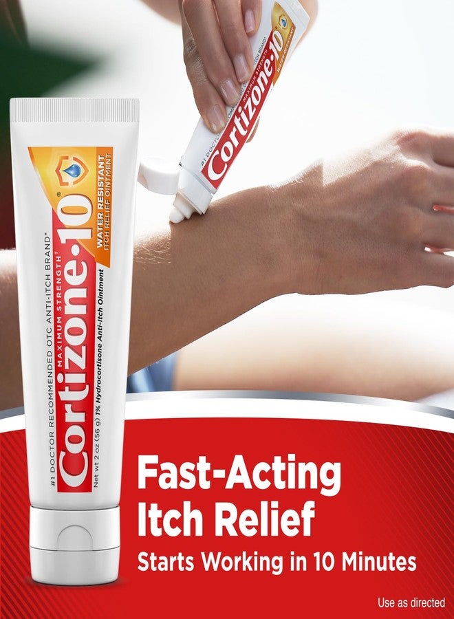Cortizone 10 Cortizone-10 Maximum Strength Water Resistant Itch Relief Ointment, 1% Hydrocortisone, Fast-Acting, Anti-Itch Cream for Bug Bites, Rash, Eczema, Psoriasis, Poison Ivy, Oak, Sumac & More, 2 oz - Image 3