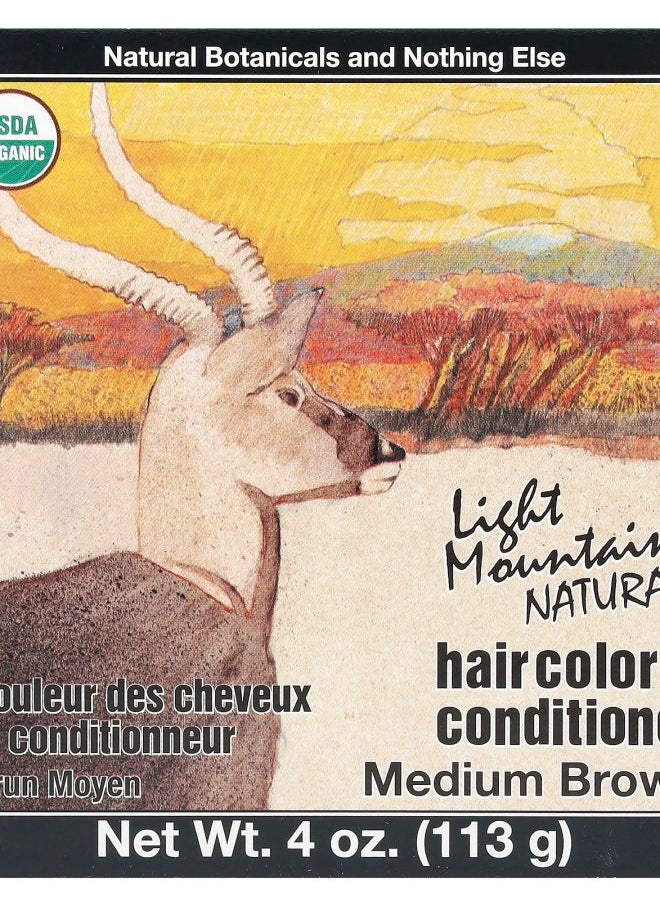 Light Mountain Natural Hair Color & Conditioner Medium Brown 4 oz (113 g) 