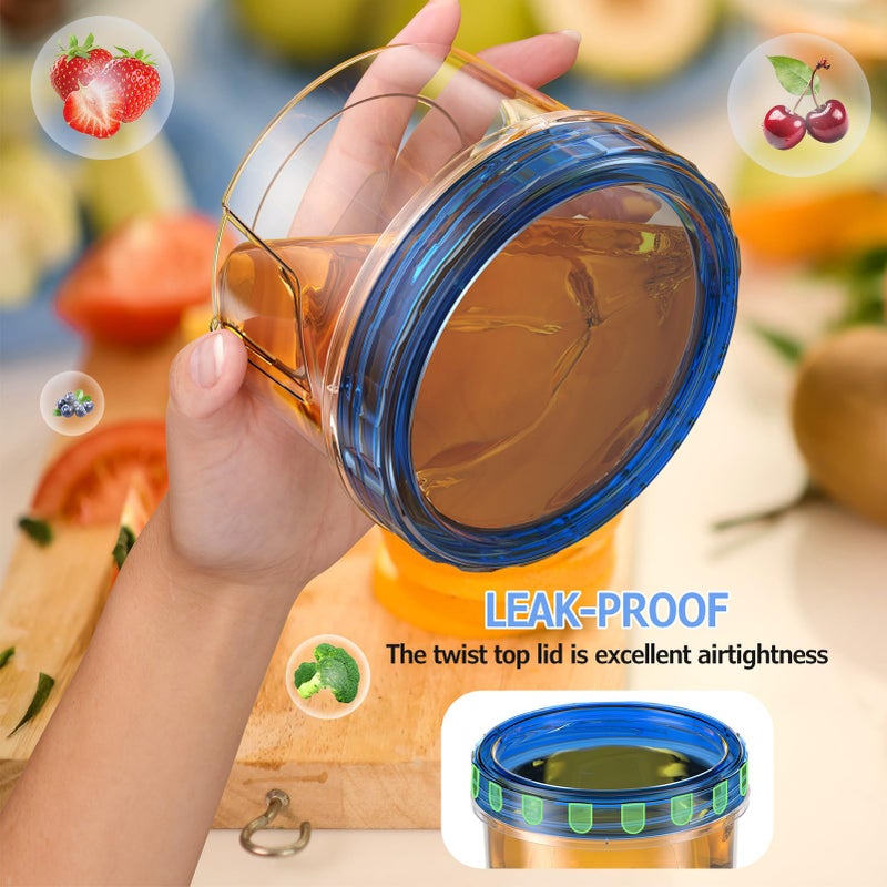 12 عبوة - 16 أونصة من حاويات تخزين الفريزر، حاويات بلاستيكية صغيرة مع أغطية علوية ملتوية، حاويات تخزين طعام خالية من مادة BPA، حاوية حساء قابلة لإعادة الاستخدام، آمنة للاستخدام في الميكروويف/غسالة الأطباق - Image 5