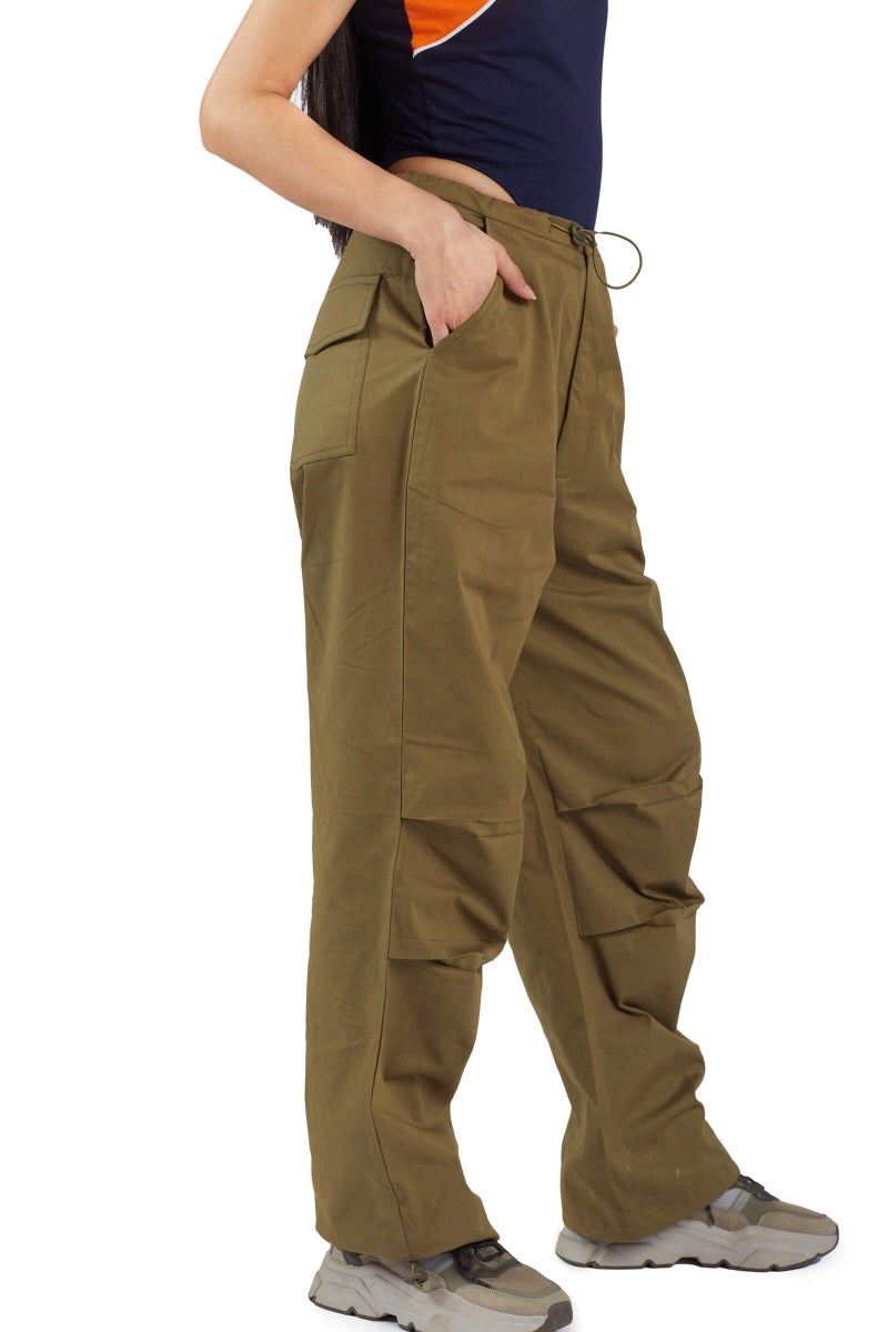 Bonkers Corner Olive Parachute Pants for Women's - Image 5