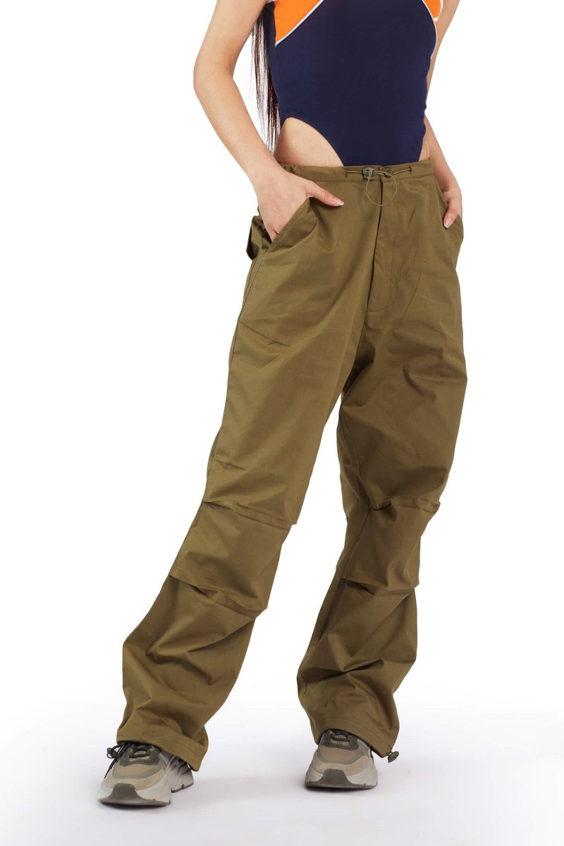Bonkers Corner Olive Parachute Pants for Women's - Image 4