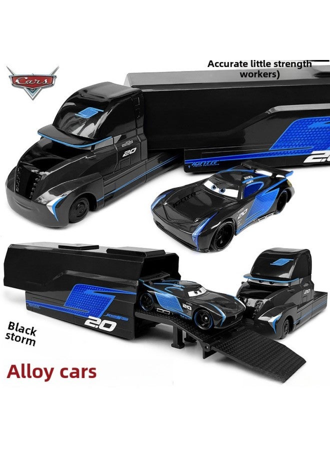 Beauenty Racing Car Story Back Car Lightning McQueen Die Alloy Car Model Car Boy Toy Sports Car-Color:White And Black Police Mcqueen—sliding Driving - Image 5
