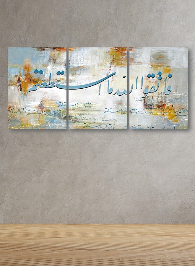 Marktna Decorative Wall Art Painting With an Islamic Design 3 Pieces Size 120x60cm - Image 1