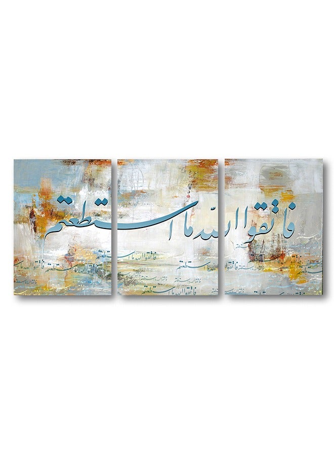 Marktna Decorative Wall Art Painting With an Islamic Design 3 Pieces Size 120x60cm - Image 2