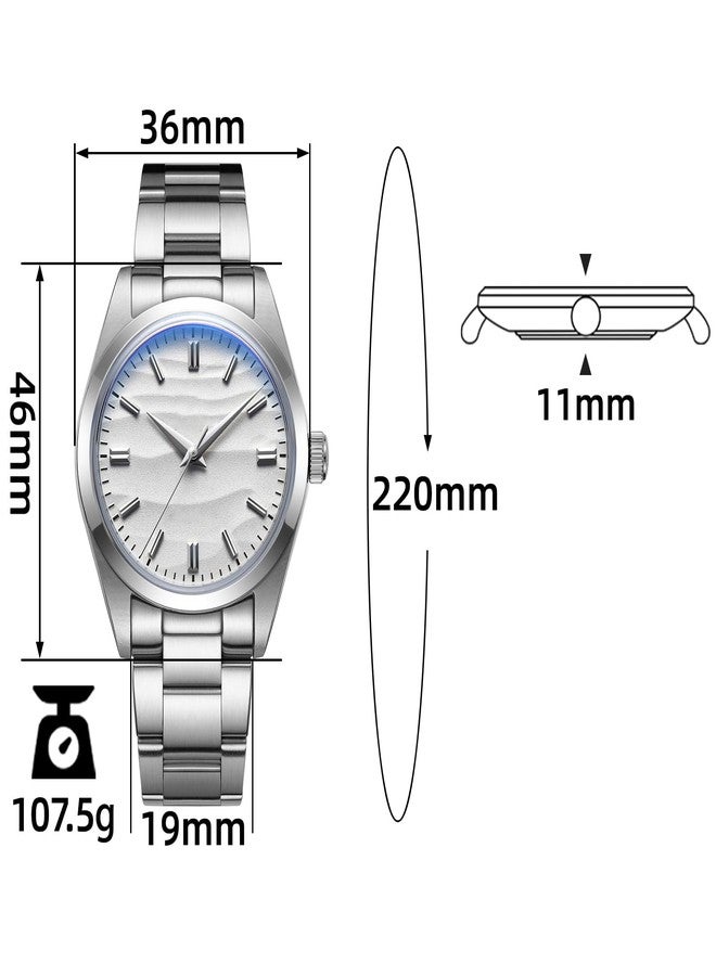 ADDIESDIVE Watches for Men Quartz Analog 100M Waterproof Men's Fashion Stainless Steel Watches AD2030 Without Logo, white3steel - Image 2