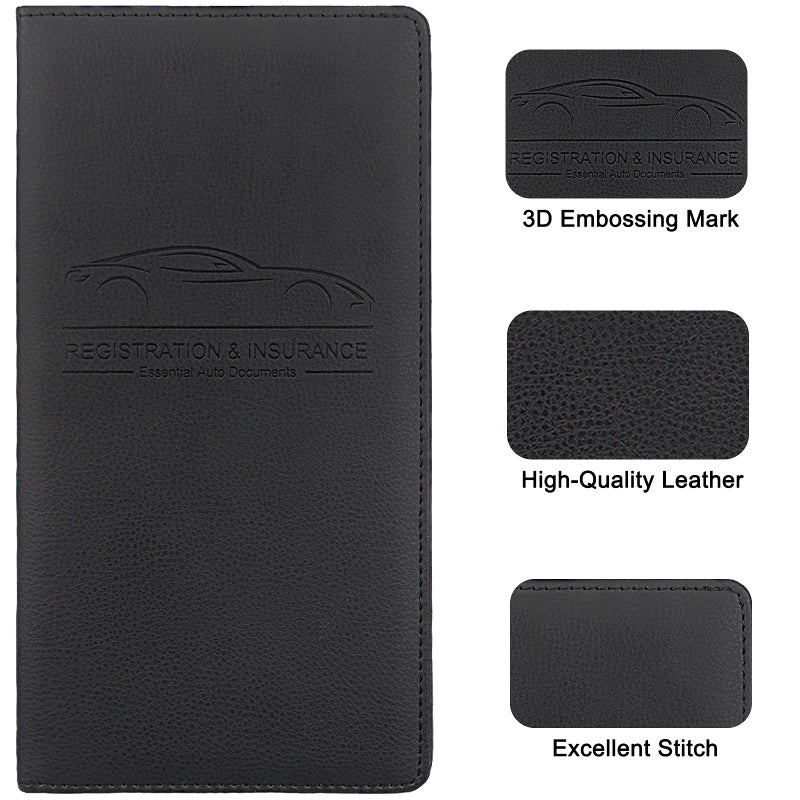 LumiMokki Premium Car Registration & Insurance Card Holder with Magnetic Shut, Vehicle Glove Box Car Organizer - For Documents, Cards, License (Black) - Image 5