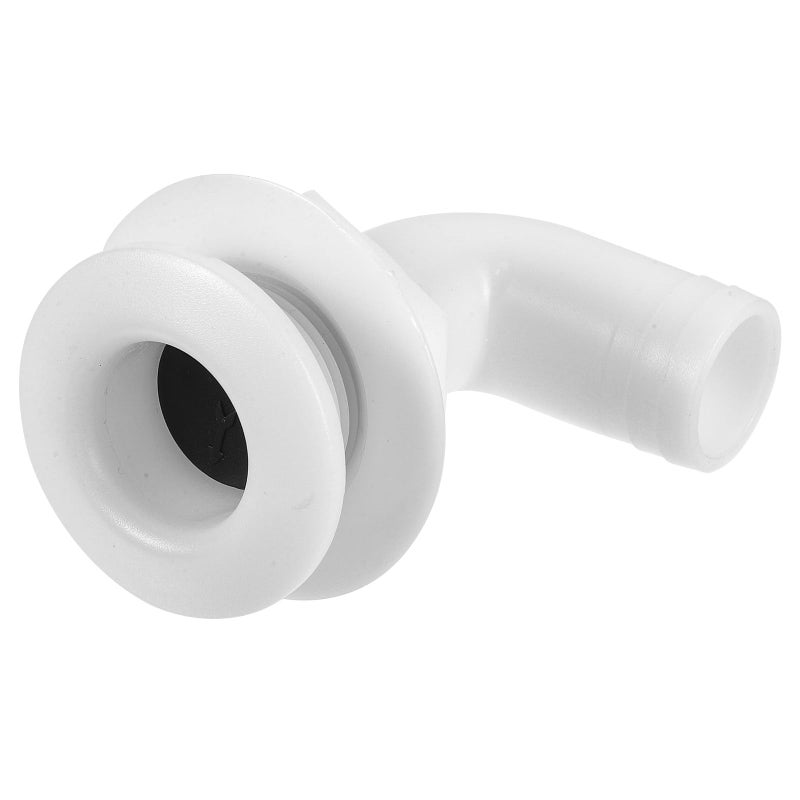 White Plastic 90 Degree Boat Scupper Drain Hull Water Outlet for Yacht Plumbing Drainage System - Image 2