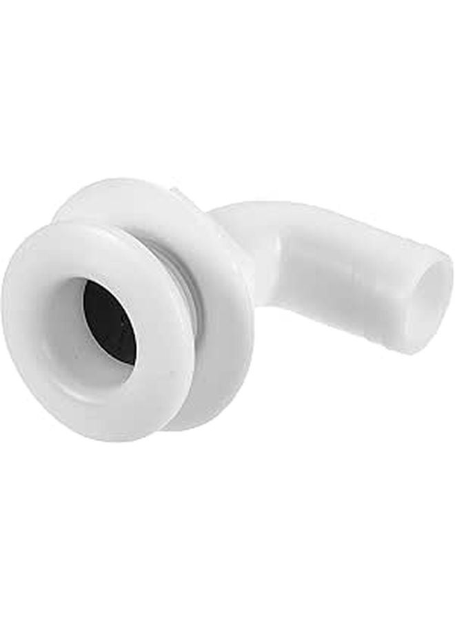 White Plastic 90 Degree Boat Scupper Drain Hull Water Outlet for Yacht Plumbing Drainage System - Image 1