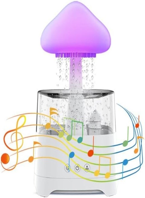 Rain Cloud Humidifier Mushroom Lamp Diffuser With Bluetooth Speaker And Remote Control 450ml Diffuser Raindrop Sound Night Light Cute Lamp Soothing Meditation Relaxing Creative Gift