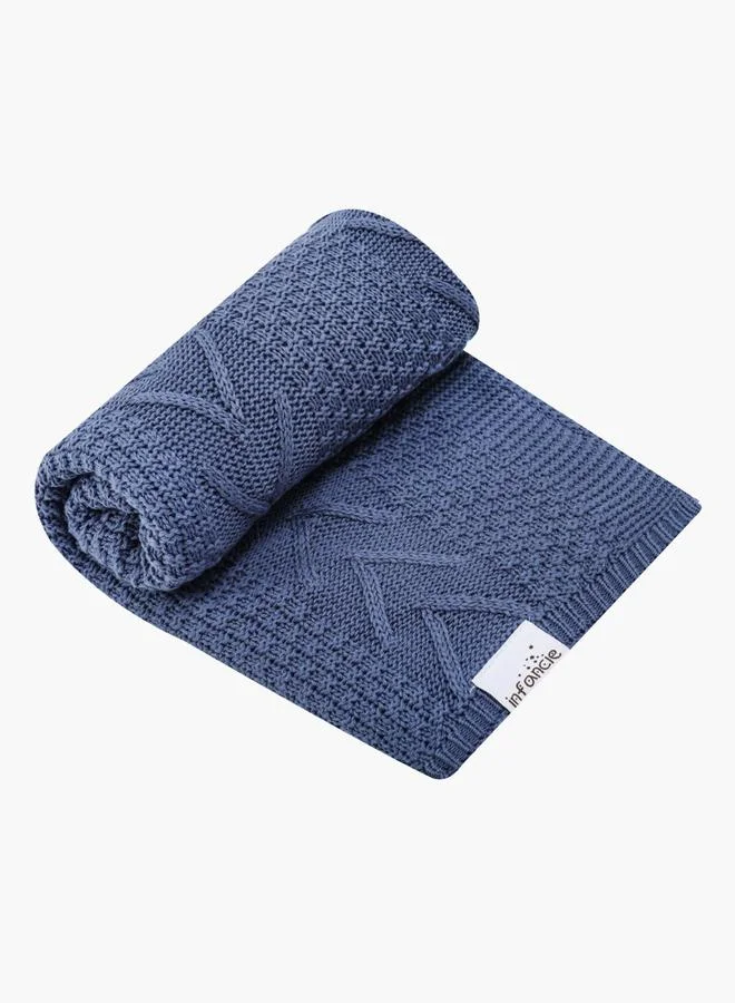 Luna & Lily Baby Blue Organic Knitted Shawl 80 x 110 cm