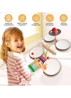 Pretocter Kids Drum Set for Toddlers - 7 in 1 Montessori Kids Musical Instruments Preschool Educational Toys, Xylophone Tambourine Birthday Gifts for Boys and Girls,Drum Set for Toddlers 3-5  - Image 2