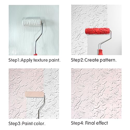 Nichiyo 7'' Texture Roller DIY Decorative Art Pattern Paint Roller Rubber Roller for Walls, Furnitures and Floors Decoration(EG288T) - Image 5
