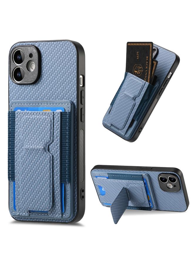 Zaboon Case For iPhone 11 Carbon Fiber Fold Stand Elastic Card Bag Phone Case - Image 1
