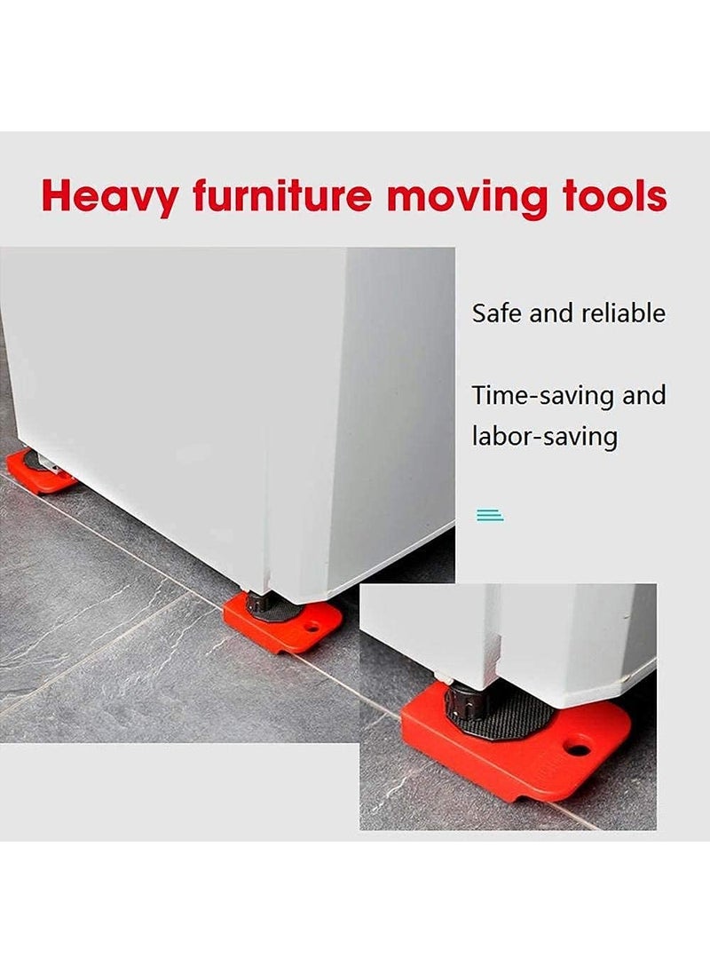 ONEFLESH ONEFLESH Unique Gadgets Furniture Lifter Mover Tool Set Heavy Duty 150kg Capacity 360 Rotation 4 Pads Wheels for Furniture Moving  - Image 4