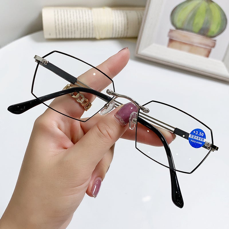 Anti-Blue Light New Style Frameless Paint Internet Popular Fashionable Style For Middle-Aged And Elderly Men'S Senile Sight High-Definition Senile Goggles - Image 1
