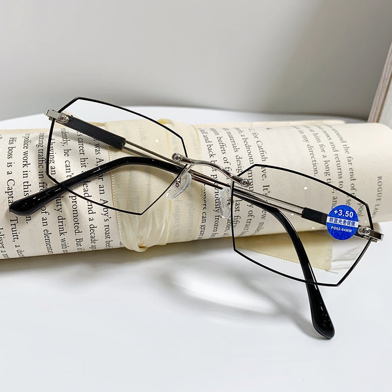 Anti-Blue Light New Style Frameless Paint Internet Popular Fashionable Style For Middle-Aged And Elderly Men'S Senile Sight High-Definition Senile Goggles - Image 2