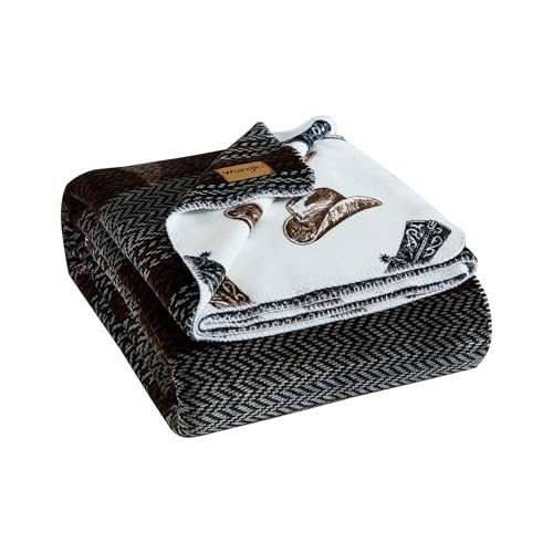 Wrangler - Twin Size Blanket, Super Soft & Reversible Plush Fleece Bedding, Throw Blanket for Couch or Bed (Nash Stripe Brown) - Image 3