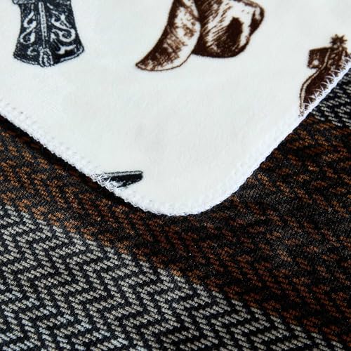 Wrangler - Twin Size Blanket, Super Soft & Reversible Plush Fleece Bedding, Throw Blanket for Couch or Bed (Nash Stripe Brown) - Image 5