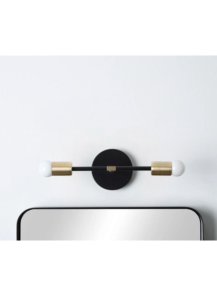 Cluc Double simple wall lamp - Black & Gold - Image 1