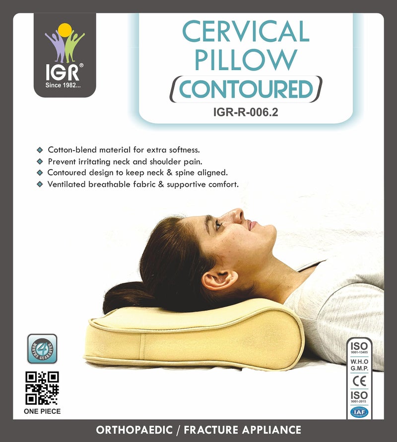 IGR وسادة عنق IGR بتصميم مائل | وسادة فوم، وسائد فوم طبية تدعم آلام الرقبة والكتف أثناء النوم مع غطاء قابل للغسل - 1 قطعة - Image 2