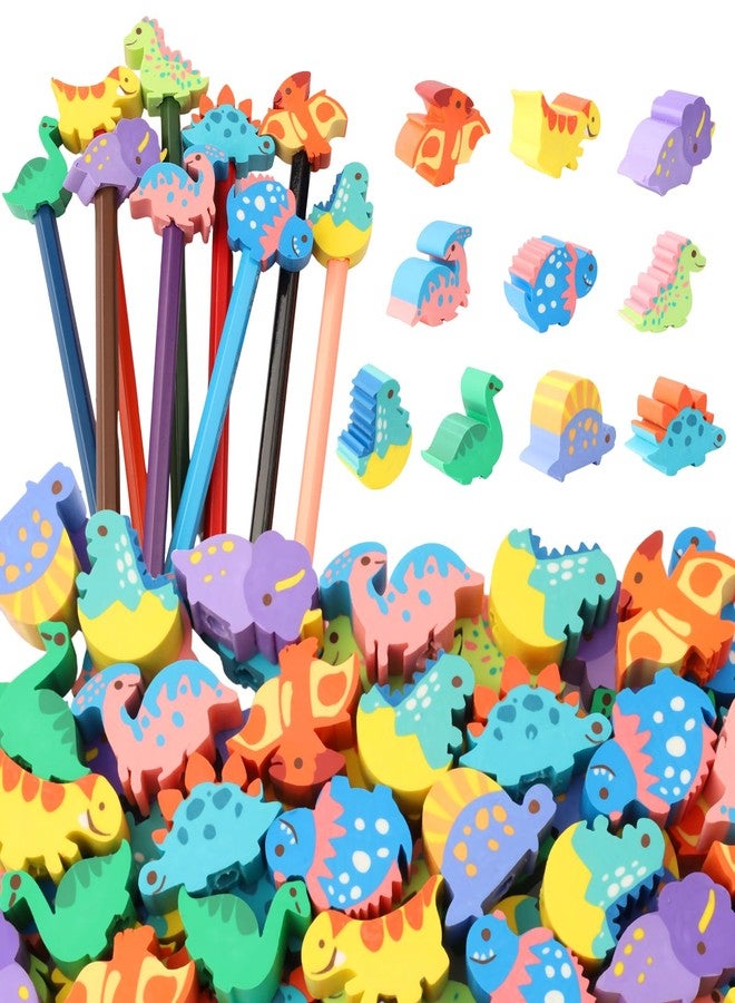 30 قطعة من ممحاة أقلام الرصاص على شكل ديناصورات للأطفال، أغطية ممحاة لطيفة على شكل ديناصورات، أغطية ممحاة أقلام رصاص للأطفال، زينة ممحاة لهدايا حفلات المدرسة، لوازم العودة إلى المدرسة - Image 1