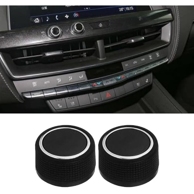 Bukela 2Pcs Car Radio Audio Control Knobs 3D Anti Slip Dial Tuner Volume Knob Replacement Plastic Plug In Buttons Compatible With Cadillac Chevrolet Gmc - Image 5