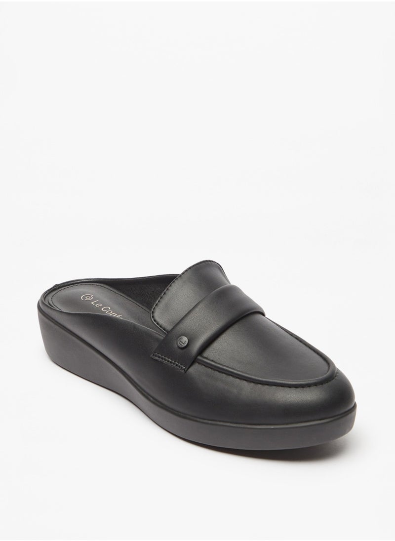 Le Confort - Womens Solid Slip On Mules With Flatform Heels - Image 1