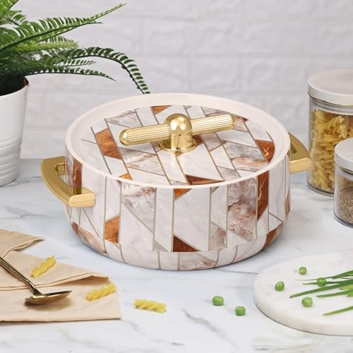 SELVEL stainless steel Elegance 1200 ML Casserole|Advanced PU Insulation|Elegant Insulation|Keeps Food hot & Fresh for Long Hours|Chapati, Biryani and More (Royal Elegance Ceramica) - Image 3