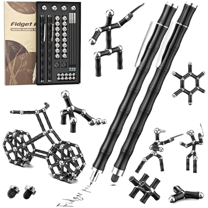 Tigerhu Fidget Pen, Cool Stuff with Ballpoint Pen, Multifunctional Fidgets Stress Toy for Bedrooms Men Women, Fidget Toys for 6+ Year Old Boy Girls Teenage Kids, Magnet Cool Pens - Image 1