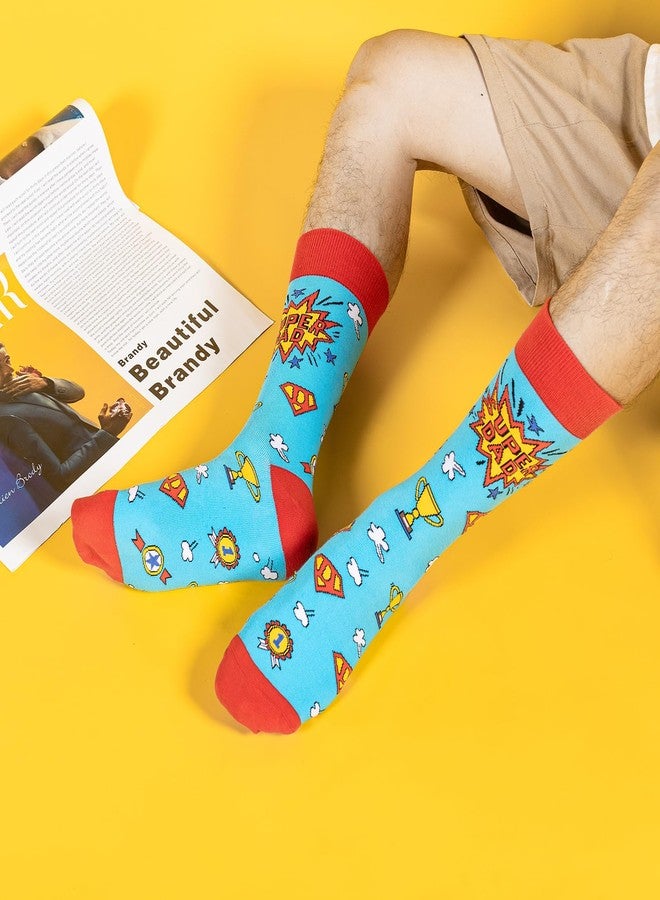 BISOUSOX Father's Day Gifts from Daughter Wife for Dad Stepdad Boyfriend Grandpa Papa, Best Super Dad Socks Funny Crazy Socks - Image 4