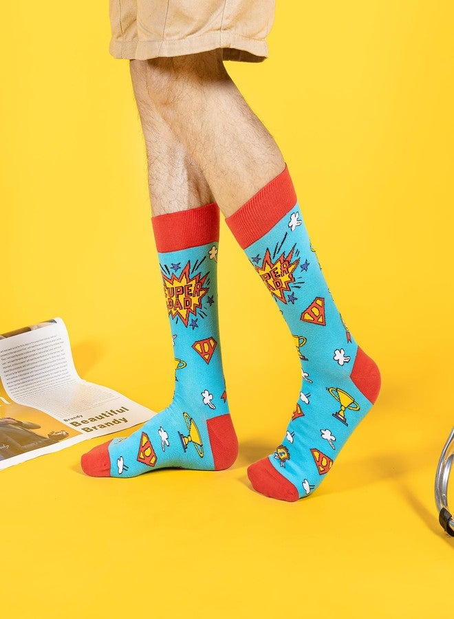 BISOUSOX Father's Day Gifts from Daughter Wife for Dad Stepdad Boyfriend Grandpa Papa, Best Super Dad Socks Funny Crazy Socks - Image 5