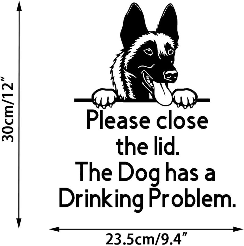 klarako Toilet Stickers Funny for Bathroom Lid Decals Please Close The Lid, Dog Has Drinking Problems DIY Self-Adhesive Seat Cling Restroom Decor (Dog) - Image 5