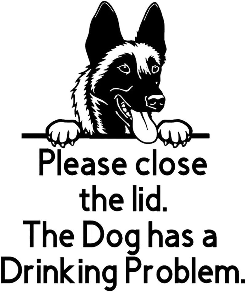 klarako Toilet Stickers Funny for Bathroom Lid Decals Please Close The Lid, Dog Has Drinking Problems DIY Self-Adhesive Seat Cling Restroom Decor (Dog) - Image 4