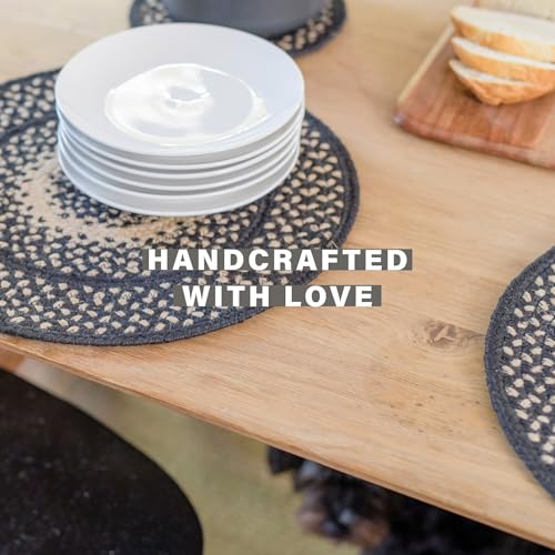 Homespice Manchester Oval Table Runner - 11"x36", Black & Tan - Handcrafted with Jute - Rich Colors, Easy to Clean, Durable and Protects Furniture - Image 2