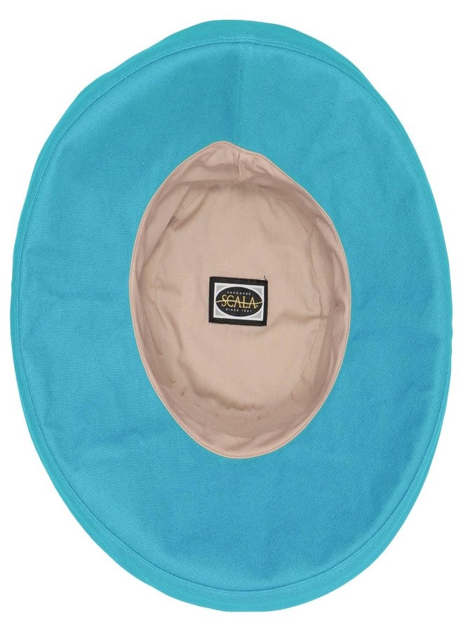 Scala Women's Cotton Hat with Inner Drawstring and UPF 50+ Rating - 3 Inch Brim (One Size, Lagoon) - Image 2
