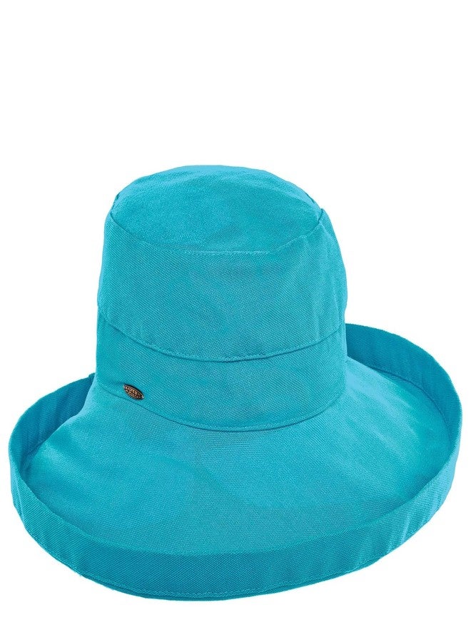 Scala Women's Cotton Hat with Inner Drawstring and UPF 50+ Rating - 3 Inch Brim (One Size, Lagoon) - Image 1