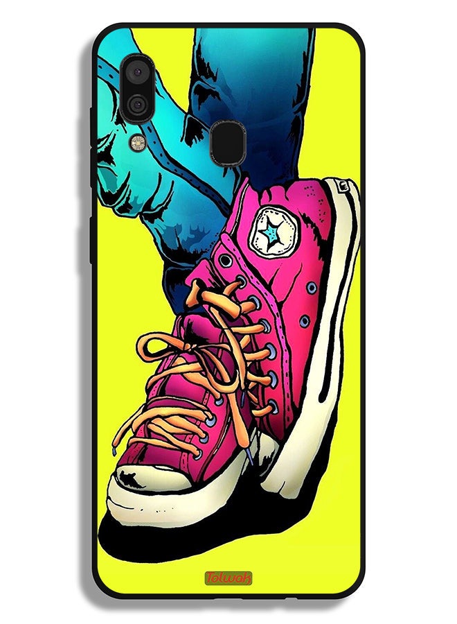 Tolwak Samsung Galaxy A20 Protective Case Cover Canva Shoes Art - Image 1