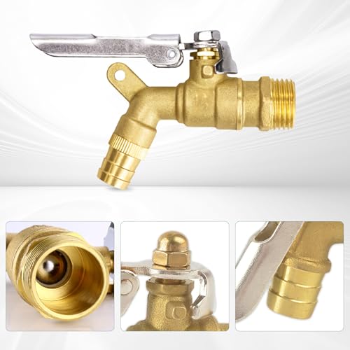TecoKart® Tap with Lock, Brass Garden Tap 1/2 Inch for Home and Outdoor, Lockable Water Taps with Outdoor Faucet Locks - Image 3